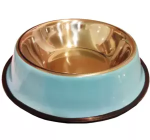 Миска для собак із нержавіючої сталі кругла кольорова 24-23-27 (15см) 0.15 л