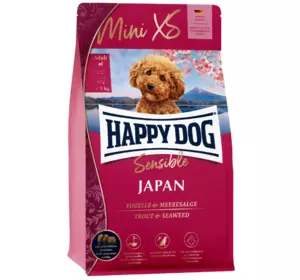 Повнорационный корм Happy Dog Mini XS Japan для дрібних та дуже дрібних порід собак (курка/форель) 1.3 кг