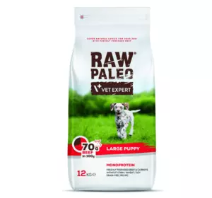 Сухий корм для цуценят Vet Expert Raw Paleo Puppy Large Beef з яловичиною, 12 кг