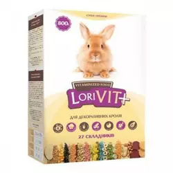 Вітамінізований корм Лоривит+ для декоративних кролів 800г