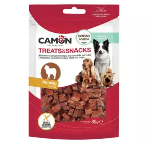 "Camon Treats & Snacks" - в'ялена закуска "Кубики з баранини" для дорослих собак, 80г 12шт/уп