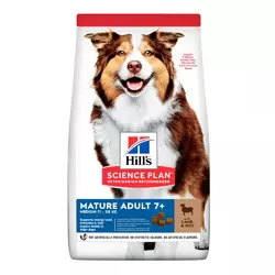 Корм для літніх собак Хіллс Hills SP Mature Adult 7+ сухий корм для середніх порід собак 14 кг (ягня/рис)