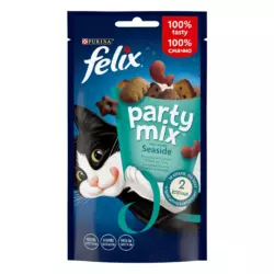 Ласощі для дорослих котів Felix (Фелікс) Party Mix Океанічний Мікс (лосось, форель, минтай), 60 г