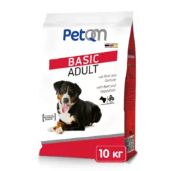 Сухий корм для дорослих собак PetQM Basic Adult корм з яловичиною та овочами для собак 10 кг