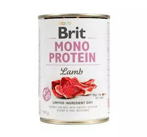 Вологий корм Brit Mono Protein Lamb для собак, з ягнятиною, 400 г