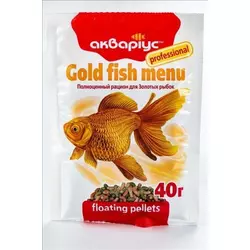 Корм Акваріус меню для золотих рибок плаваючі пелети 40 г