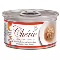 Вологий корм Cherie Signature Gravy Mix Tuna & Shrimp для котів зі шматочками тунця та креветок у соусі, 80 г