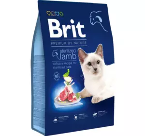 Сухий корм Брит Brit Premium by Nature Cat Sterilized Lamb з ягнятком для котів, 8 кг
