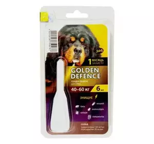 Краплі на холку Golden Defence (Голден дефенс) від паразитів для собак вагою 40-60 кг Palladium