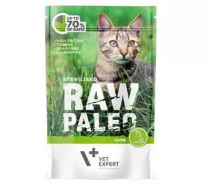 Вологий корм для котів Vet Expert Raw Paleo Sterilised Cat Game з дичиною, 100 г