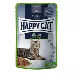 Вологий корм Happy Cat MIS W-Lamm Pouch з ягнятком для котів (шматочки в соусі) пауч, 85 г