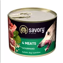 Консерви для собак "Savory Dog Gourmand" 4 види м'яса 100 г