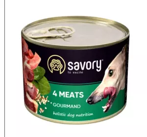 Консерви для собак Сейворі Savory Dog Gourmand 4 види м'яса, 100 г