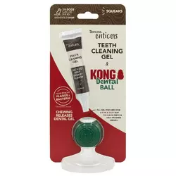 Набір для догляду за ротовою порожниною TropiClean Enticers Kong Dental Ball кулька+гель для дрібних собак, розмір S