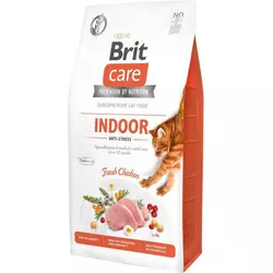 Сухий корм Бріт Brit Care Cat GF Indoor Anti-Stress з куркою для зниження рівня стресу в домашніх котів, 400 г