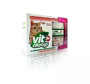 Віталвейс-біо (БАД) для котів таблетки №100 банку з пивними дріжджами (форма - рибки)