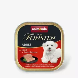 Вологий корм Animonda Vom Feinsten для дорослих собак, з яловичиною та індичачими серцями, 150 г