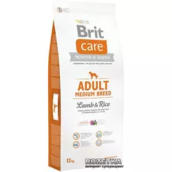 Сухий корм для дорослих собак середніх порід Бріт Brit Care Adult Medium Breed Lamb & Rice, 12 кг