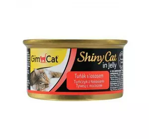 Вологий корм GimCat Shiny Cat для котів, з тунцем та лососем, 70 г