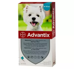 Адвантикс краплі для собак вагою від 4 до 10 кг (4 піпетки по 1.0 мл), BAYER (термін до 10.2027 р)