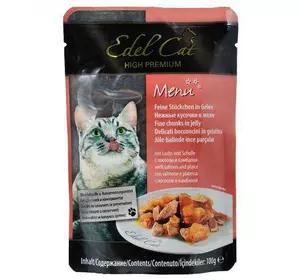 Вологий корм Edel Cat для котів, з лососем та камбалою, 100 г