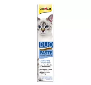 Паста для котів ДжімКет GimCat DUO PASTE Multi-vitamin для виведення шерсті (тунець+12 вітамінів) 50 г