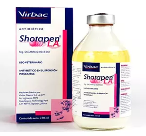 Шотапен ЛА Вірбак (Virbac Shotapen LA) – антибіотик для лікування інфекційних захворювань, 250 мл