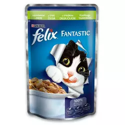 Вологий корм Фелікс Felix Fantastic консерви для кішок з кроликом в желе 85 г