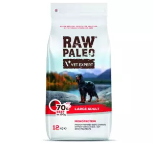 Сухий корм для собак Vet Expert Raw Paleo Adult Large Beef з яловичиною, 12 кг