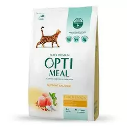 Сухий корм Optimeal з куркою для дорослих котів 4 кг