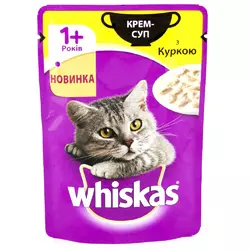 Whiskas Крем-Суп (пауч) Консерви для кішок з куркою в соусі / 85 гр