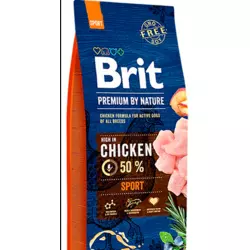 Сухий корм Бріт Brit Premium Sport для дорослих собак усіх порід із підвищеною потребою в енергії, 15 кг