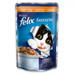 Вологий корм Фелікс Felix Fantastic консерви для кішок з індичкою в желе 85 г, Purina