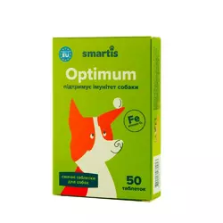 Мультивітамінні таблетки Smartis Optimum із залізом (50 таблеток) для щоденного раціону собак