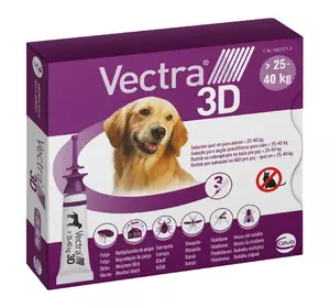 Vectra 3D (Вектра 3D) для Собак вагою 25 - 40 кг (1 піпетка 4,7 мл) Ceva Франція