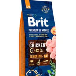 Сухий корм Бріт Brit Premium Senior S+M з м'ясом курки для дорослих собак дрібних і середніх порід, 3 кг