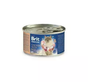 Вологий корм Brit Premium by Nature для котів, з куркою та рисом, 200 г