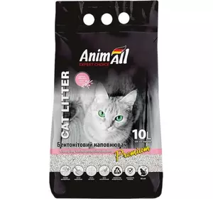Наповнювач для котячого туалету AnimAll Бентонітовий комкуючий з ароматом дитячої пудри 8.6 кг (10 л) Білий