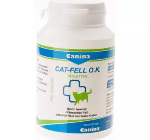 Біотин Canina Cat-Fell O.K із мікроелементами, 50 г / 100 таблеток