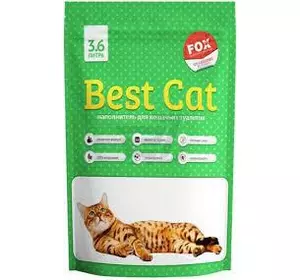 Силікагелєвий наповнювач Бест Кет для котячого туалету Best Cat Green Apple 3,6 літра