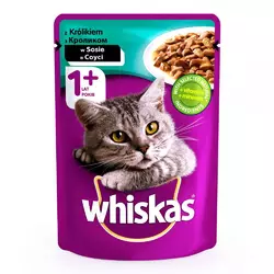 Whiskas консерва для котів з кроликом в соусі 100 г