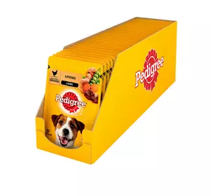 Pedigree (Педігрі) вологий корм для собак з куркою та овочами в соусі 100 г (блок 24 шт)