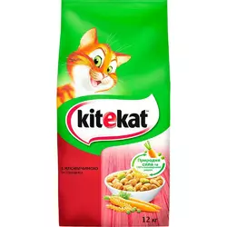 Сухий корм для дорослих кішок KiteKat (КітіКет) з яловичиною та овочами 12 кг