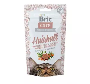 Ласощі Brit Care Hairball для запобігання утворенню шерстяних грудочок у котів з качкою 50 г