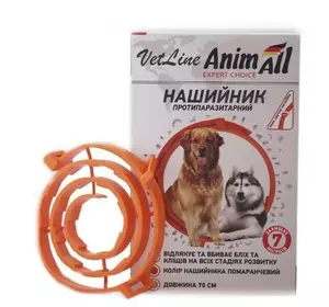 AnimAll Ветлайн нашийник протипаразитарний для котів і собак 70 см помаранчевий