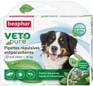 Краплі Beaphar Bio Spot On від бліх, кліщів і комарів для собак вагою більше 30 кг №6 піпеток (1 упаковка)