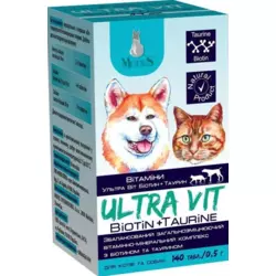 Вітаміни Ультра Віт Біотин та Таурін для собак та котів 0,5 мл 140 шт, Modes