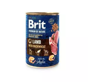 Вологий корм Brit Premium by Nature для собак, ягня з гречкою, 400 г