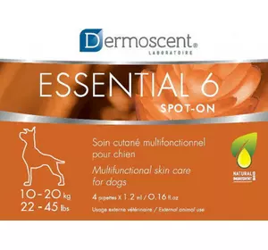 Dermoscent (Дермосент) Essential 6 spot-on - Засіб для догляду за шкірою та шерстю собак вагою до 10-20 кг(4піп.х1.2 мл)