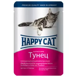 Консервований (вологий) корм Happy Cat з тунцем (шматочки в соусі), 100 г